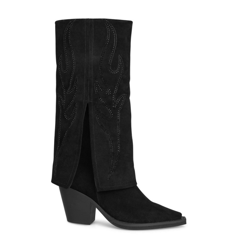 Bottes à Talons Alma En Pena Flames Adornment Boot Blanche Noir Femme | KKW-15138823